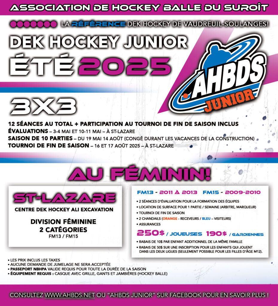 Ahbds Juniors 2025 Categories Feminin